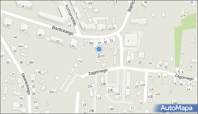 Będzin, Zagórnego Bolesława, mjr., 20, mapa Będzin