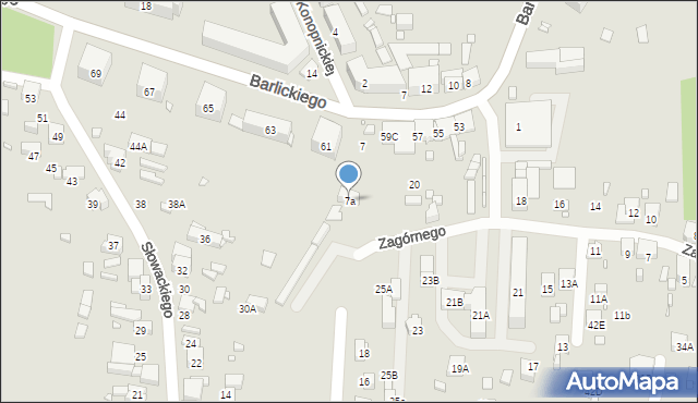 Będzin, Zagórnego Bolesława, mjr., 7a, mapa Będzin