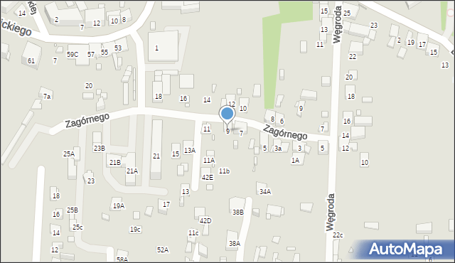 Będzin, Zagórnego Bolesława, mjr., 9, mapa Będzin