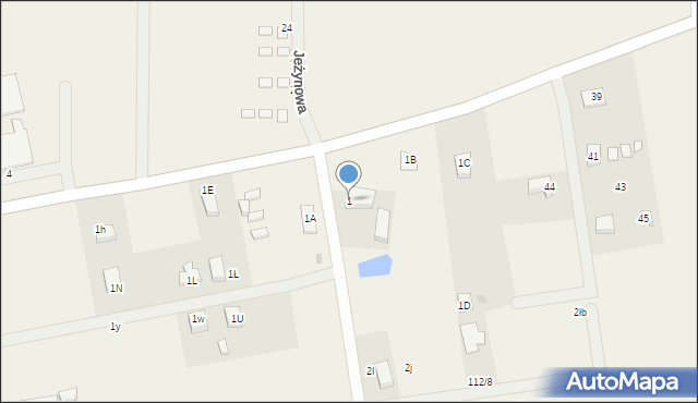 Będzinko, Zagaje, 1, mapa Będzinko