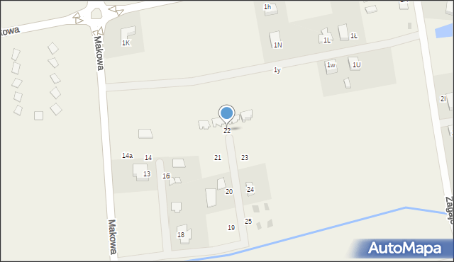 Będzinko, Zagaje, 22, mapa Będzinko