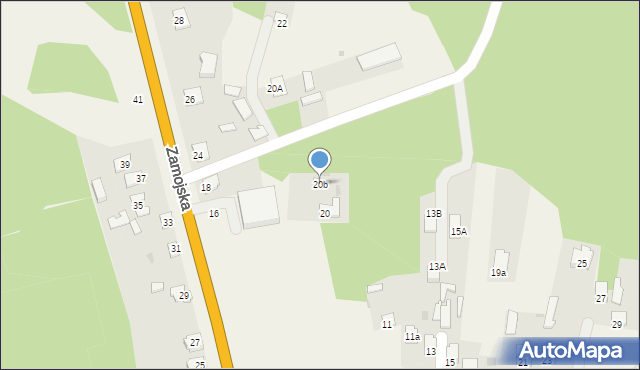 Bełżec, Zamojska, 20b, mapa Bełżec