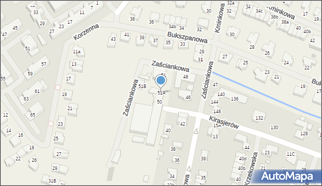Bezrzecze, Zaściankowa, 51A, mapa Bezrzecze