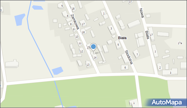 Biała, Zamkowa, 15, mapa Biała