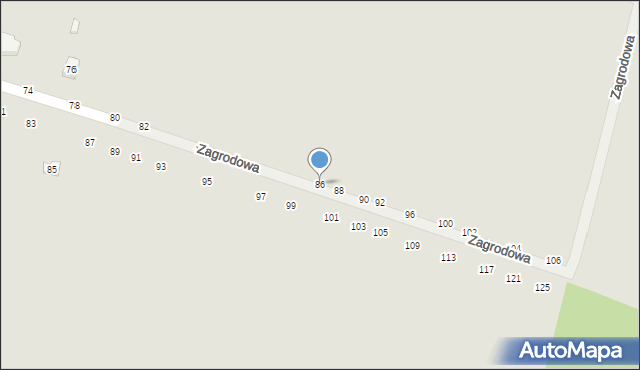 Biała Podlaska, Zagrodowa, 86, mapa Białej Podlaskiej