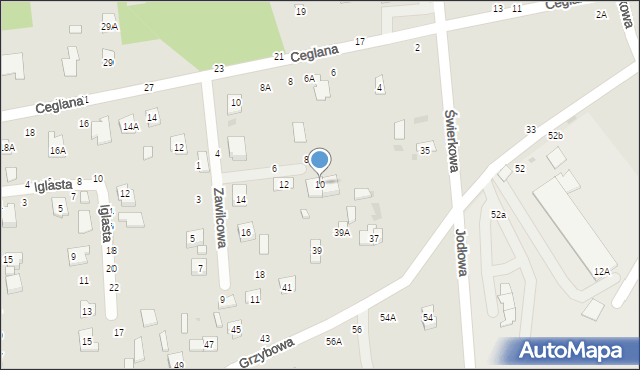 Biała Podlaska, Zawilcowa, 10, mapa Białej Podlaskiej