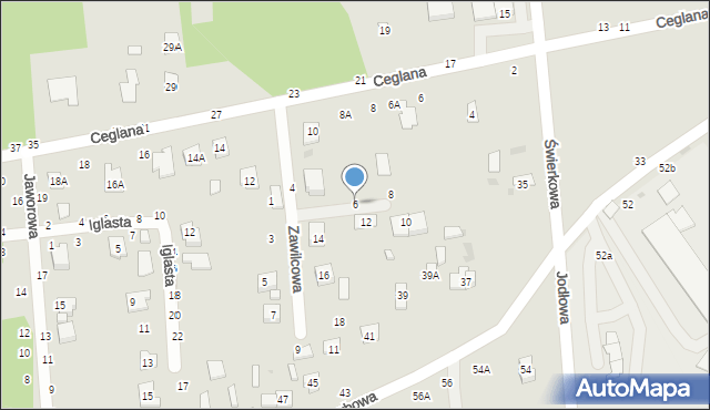 Biała Podlaska, Zawilcowa, 6, mapa Białej Podlaskiej