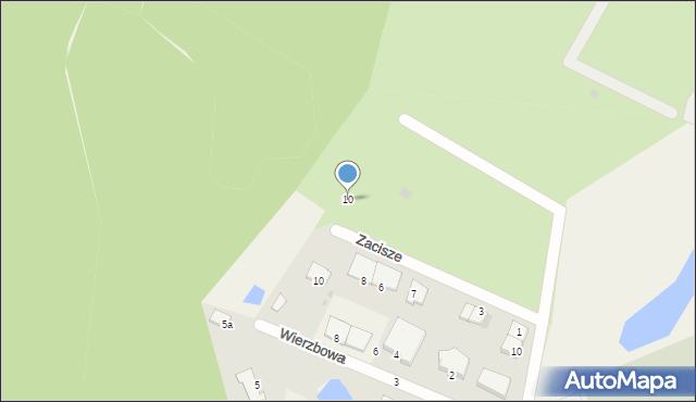 Białe Błota, Zacisze, 10, mapa Białe Błota
