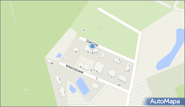Białe Błota, Zacisze, 6, mapa Białe Błota