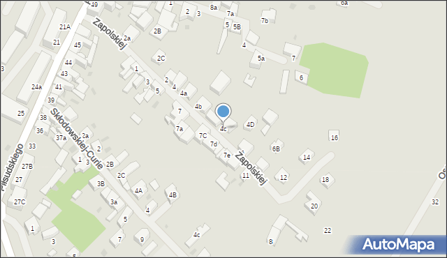 Białogard, Zapolskiej Gabrieli, 4c, mapa Białogard