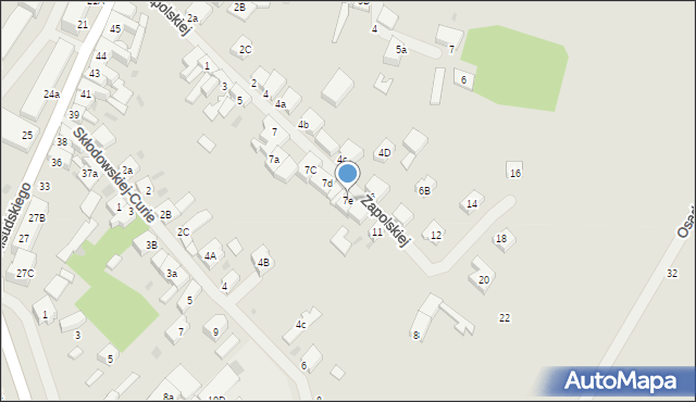 Białogard, Zapolskiej Gabrieli, 7e, mapa Białogard