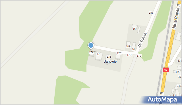 Biały Dunajec, Za Torem, 17A, mapa Biały Dunajec