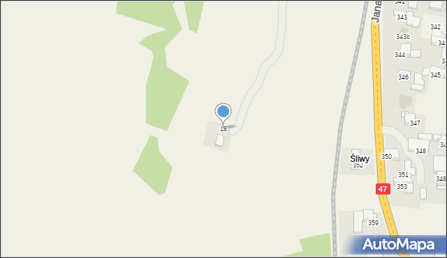 Biały Dunajec, Za Torem, 18, mapa Biały Dunajec