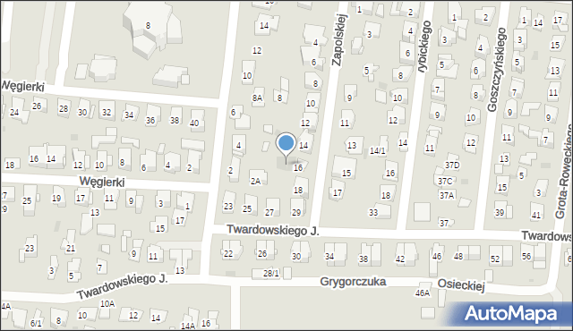 Białystok, Zapolskiej Gabrieli, 16b, mapa Białegostoku