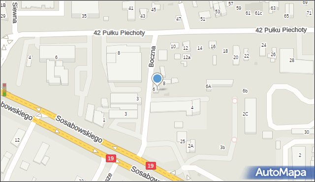 Białystok, Zacisze, 1A, mapa Białegostoku