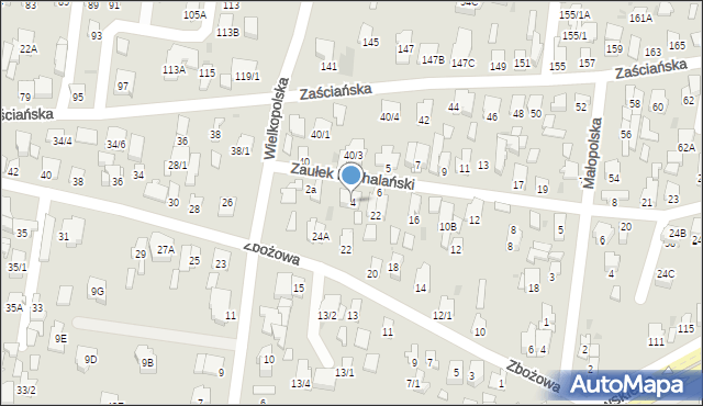 Białystok, Zaułek Podhalański, 4, mapa Białegostoku