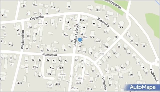 Białystok, Zaułek Łęczycki, 12, mapa Białegostoku