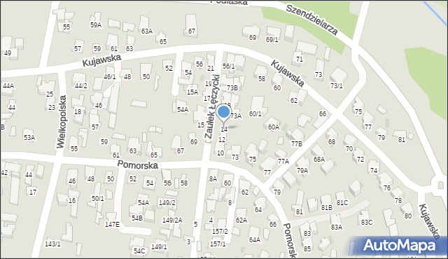Białystok, Zaułek Łęczycki, 14, mapa Białegostoku