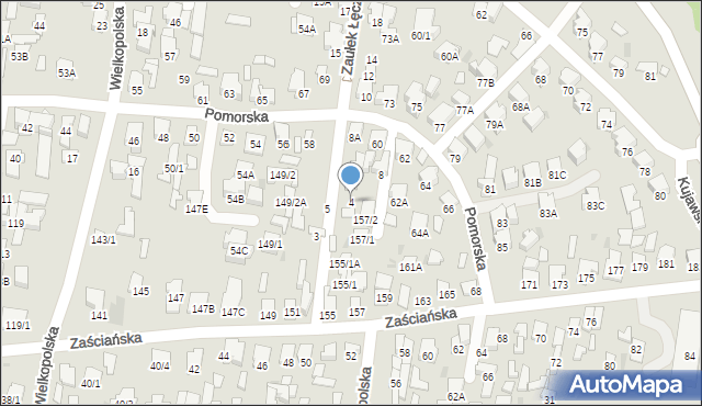 Białystok, Zaułek Łęczycki, 4, mapa Białegostoku