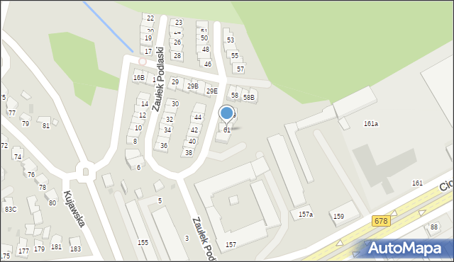 Białystok, Zaułek Podlaski, 61, mapa Białegostoku