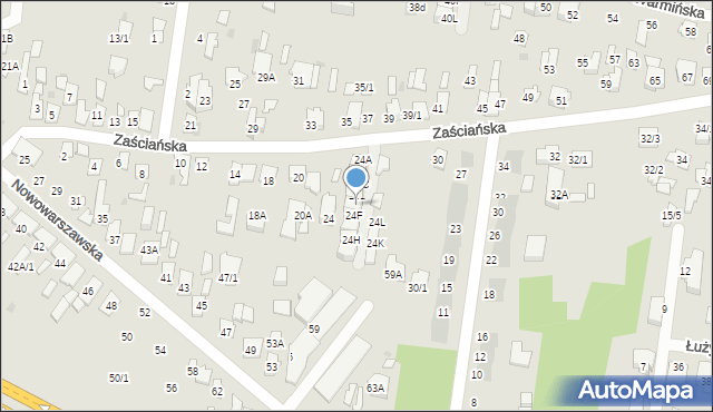 Białystok, Zaściańska, 24E, mapa Białegostoku