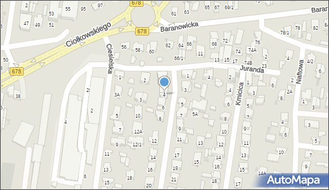 Białystok, Zagłoby Jana Onufrego, 4, mapa Białegostoku