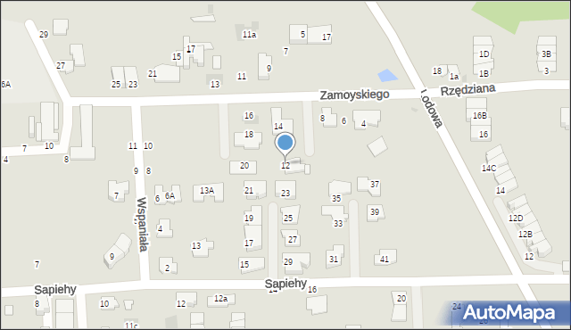 Białystok, Zamoyskiego Jana, hetm., 12, mapa Białegostoku