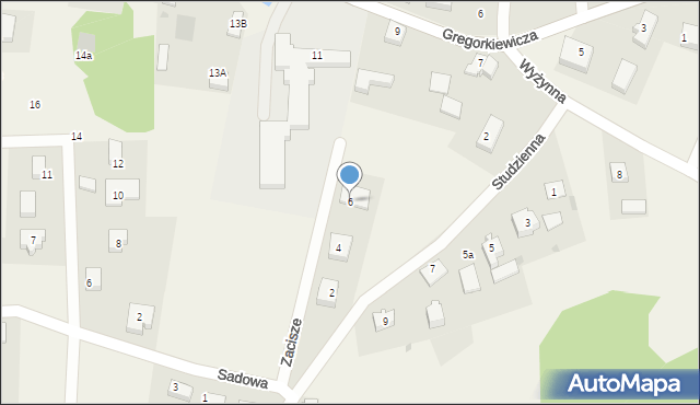 Bielkówko, Zacisze, 6, mapa Bielkówko