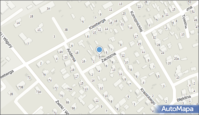 Bielsk Podlaski, Zaciszna, 3, mapa Bielsk Podlaski