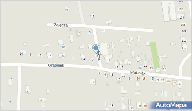 Bielsk Podlaski, Zajęcza, 1, mapa Bielsk Podlaski