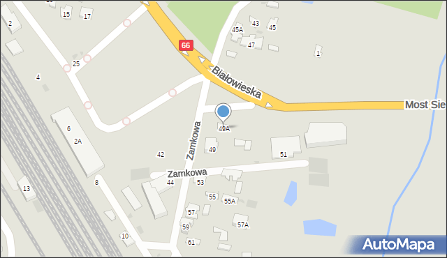 Bielsk Podlaski, Zamkowa, 49A, mapa Bielsk Podlaski