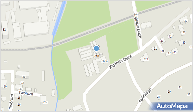 Bielsko-Biała, Zapłocie Duże, 268, mapa Bielsko-Białej