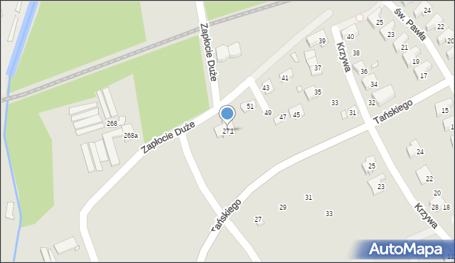 Bielsko-Biała, Zapłocie Duże, 271, mapa Bielsko-Białej