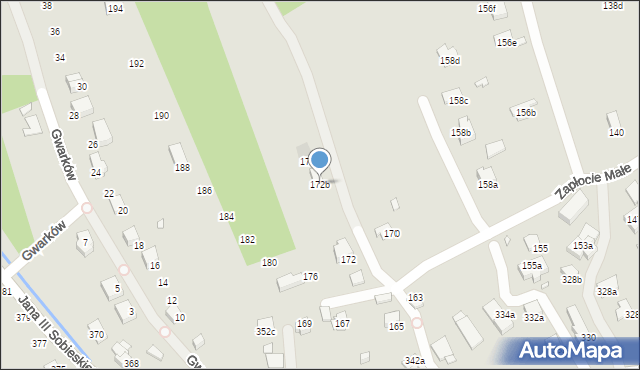 Bielsko-Biała, Zapłocie Małe, 172b, mapa Bielsko-Białej