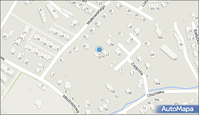 Bielsko-Biała, Zajączka Edwarda, 11, mapa Bielsko-Białej