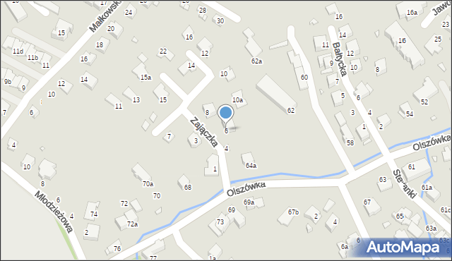 Bielsko-Biała, Zajączka Edwarda, 6, mapa Bielsko-Białej