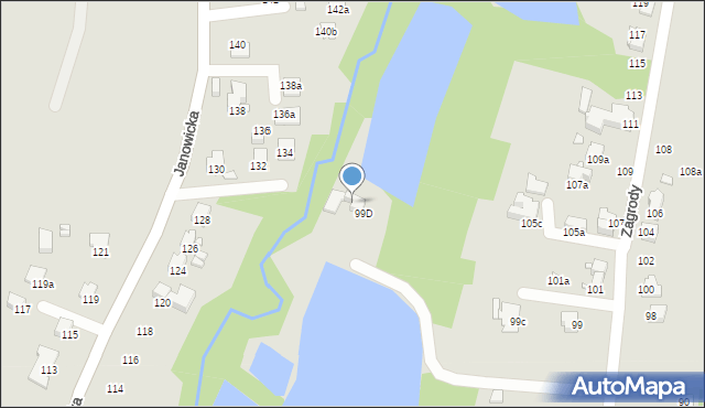 Bielsko-Biała, Zagrody, 99E, mapa Bielsko-Białej