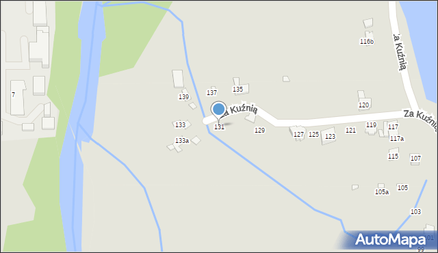 Bielsko-Biała, Za Kuźnią, 131, mapa Bielsko-Białej