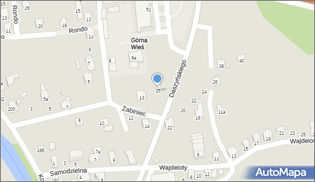 Bielsko-Biała, Żabiniec, 15, mapa Bielsko-Białej