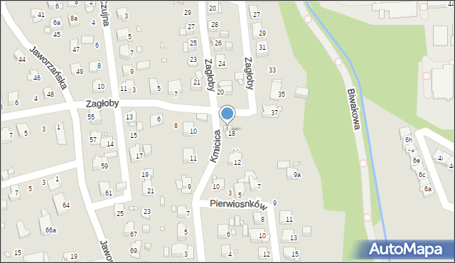 Bielsko-Biała, Zagłoby Jana Onufrego, 14, mapa Bielsko-Białej