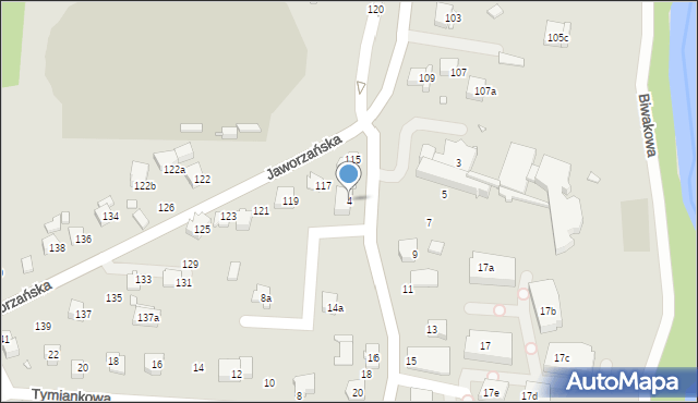 Bielsko-Biała, Zapora, 4, mapa Bielsko-Białej