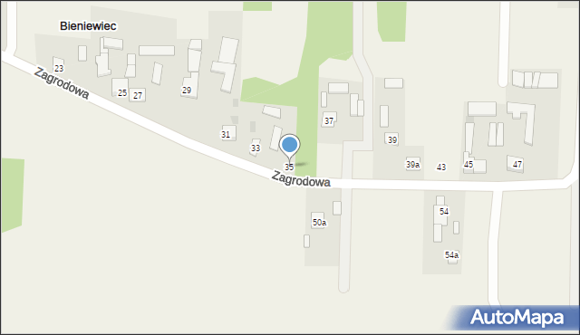 Bieniewiec, Zagrodowa, 35, mapa Bieniewiec