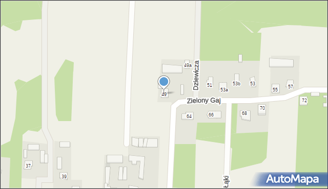 Bieniewiec, Zagrodowa, 49, mapa Bieniewiec