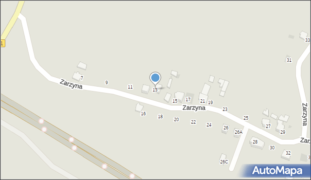 Bieruń, Zarzyna, 13, mapa Bieruń
