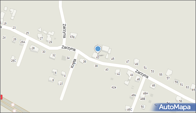 Bieruń, Zarzyna, 43, mapa Bieruń