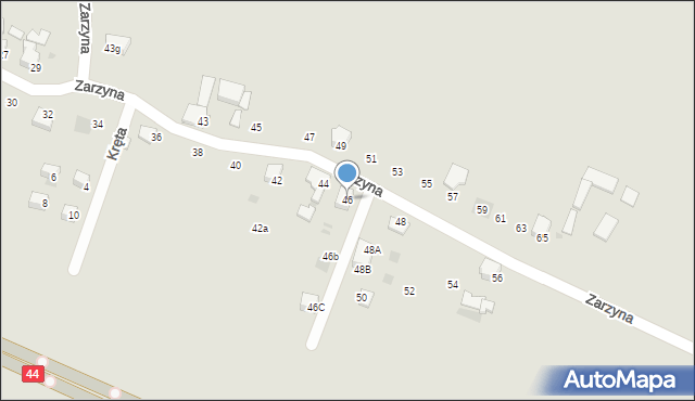 Bieruń, Zarzyna, 46, mapa Bieruń