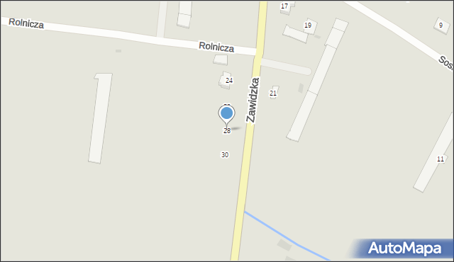 Bieżuń, Zawidzka, 28, mapa Bieżuń