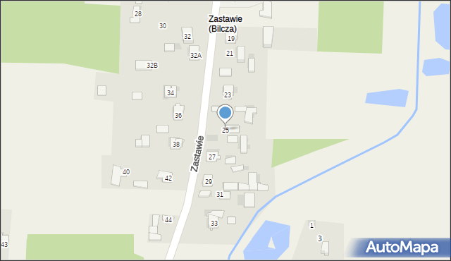 Bilcza, Zastawie, 25, mapa Bilcza