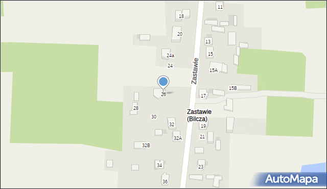 Bilcza, Zastawie, 26, mapa Bilcza