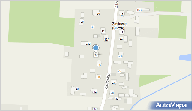 Bilcza, Zastawie, 34, mapa Bilcza
